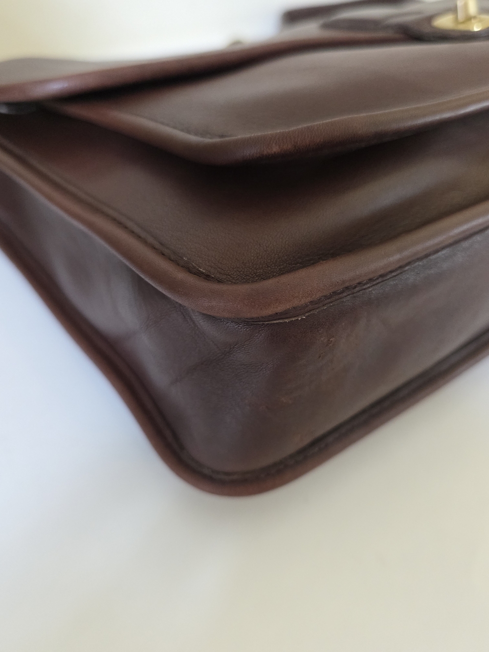 Vintage Coach Metropolitian Briefcase/Crossbody Mahagony Leather USA + Twilly - Picture 13 of 17